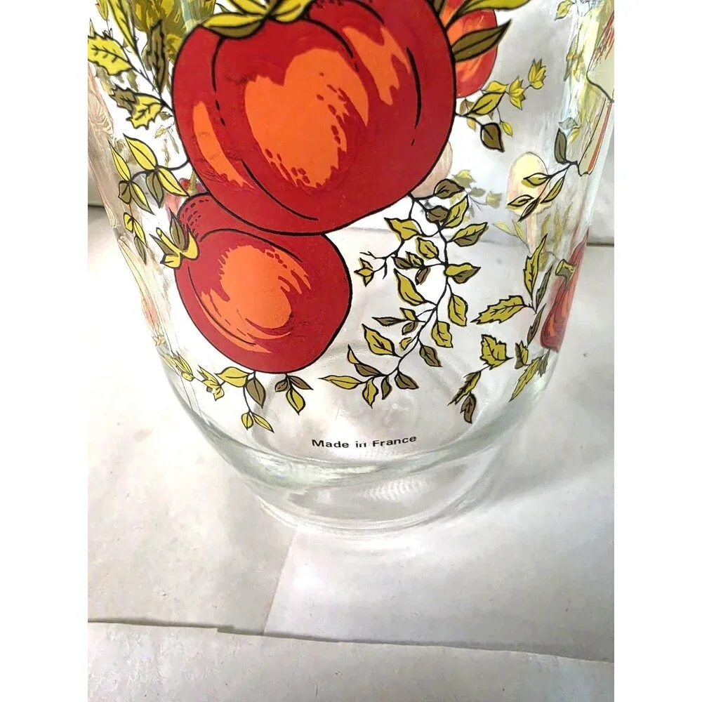 Vintage 2 Glass Canisters France Mushroom Spice Of Life 2 liter & 1 Liter Arc
